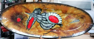 Grand plat ovale Bastian Le Pemp à motif de coquillages