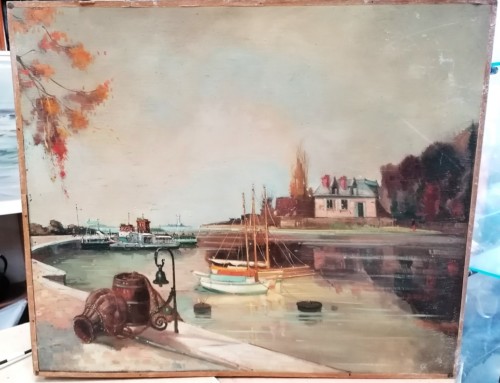 Peinture bateaux au port