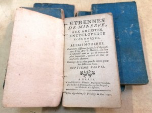 Ensemble de 5 livres "Étrennes de Minerve" parus en 1782 (série incomplète)