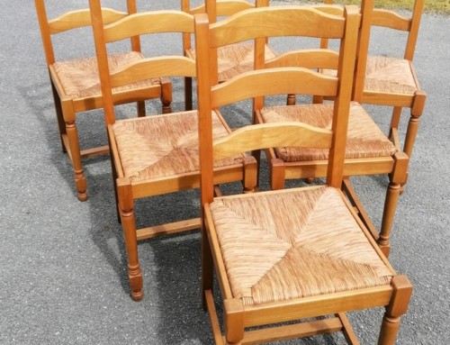 Chaises assises en paille x 6