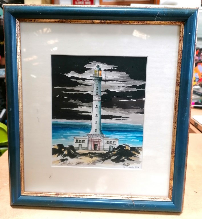 Peinture Phare de l'île de Sein par M Forey