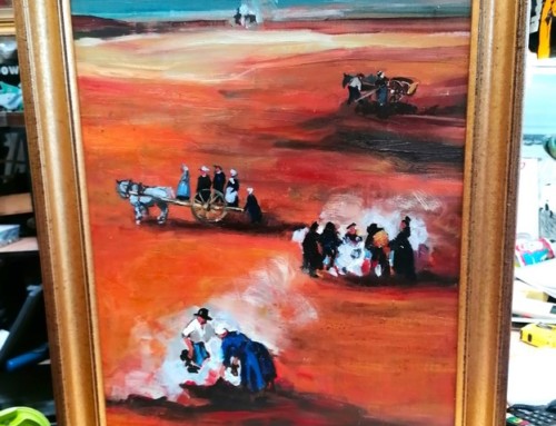 peinture sur toile de « bruleurs de goémon » par Sallé Gallé