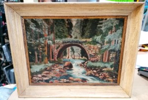 Peinture paysage avec un pont