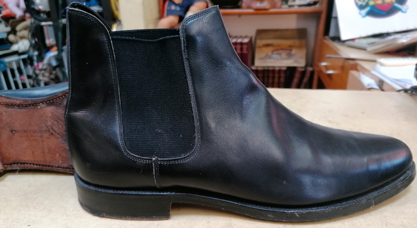 Chaussures montantes hommes en cuir noir