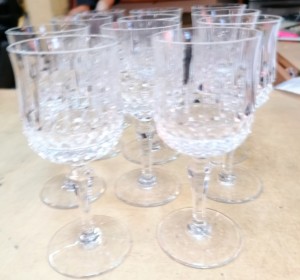 Verres à vin en cristal x 11