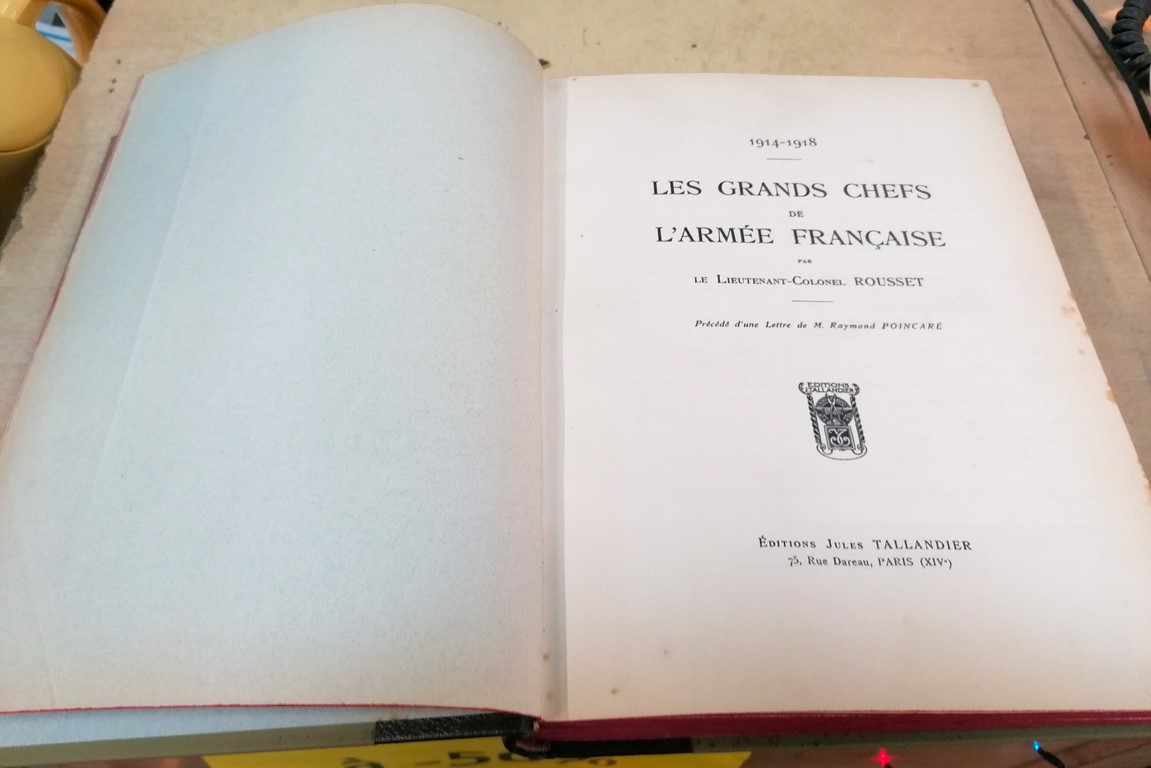 Livre "Les Grands Chefs de l'Armée Française 1914-18"