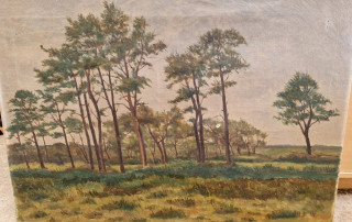 Grande peinture de paysage fin XIXème