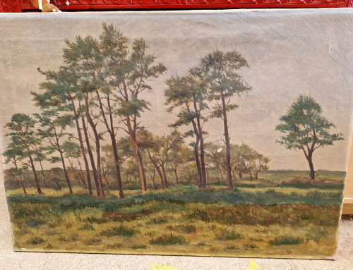 Grande peinture de paysage fin XIXème