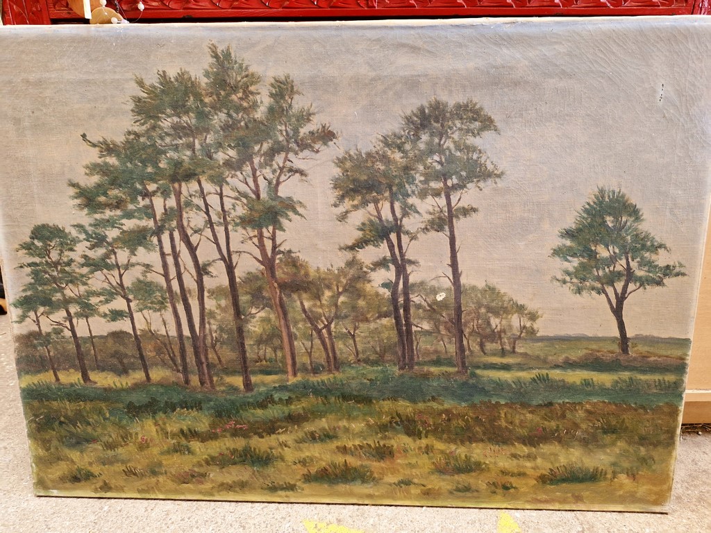 Grande peinture de paysage fin XIXème