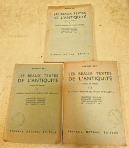 Les beaux textes de l'antiquité en 3 volumes par Maurice RAT chez Nathan
