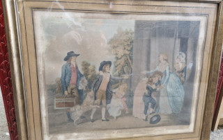 Grande gravure anglaise ancienne encadrée