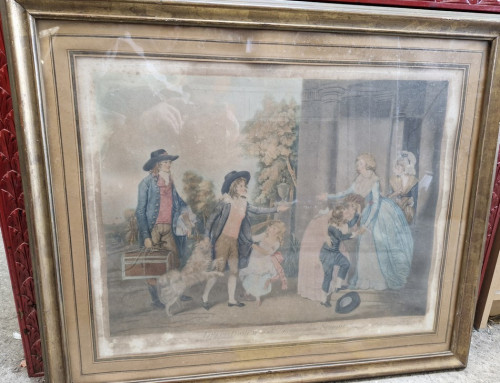 Grande gravure anglaise ancienne encadrée