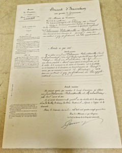 Réédition du brevet d'invention du moteur à gaz pour les 100 ans de l'automobile française