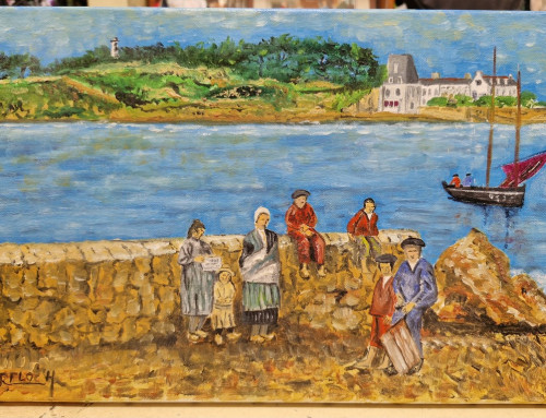 Peinture sur toile de l’ile Tristan par R. FLOCH