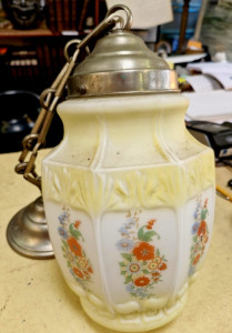 Suspension art-déco à motif floral