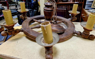 Lustre rustique en bois