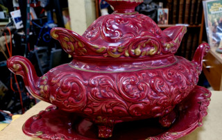 Soupière italienne rouge et or