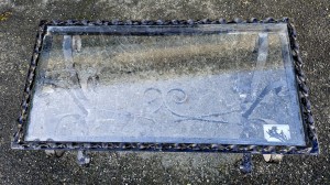 Table basse verre et fer forgé