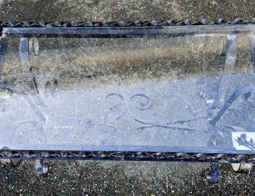 Table basse verre et fer forgé