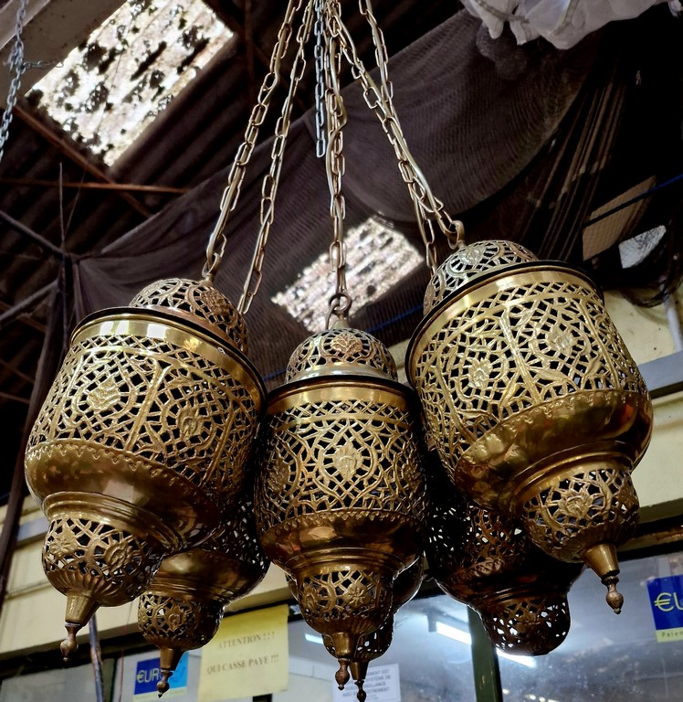 Lustre 5 suspensions en laiton d'origine iranienne