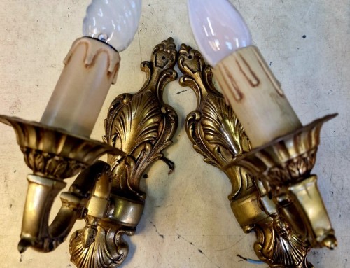 Paire d’appliques en bronze