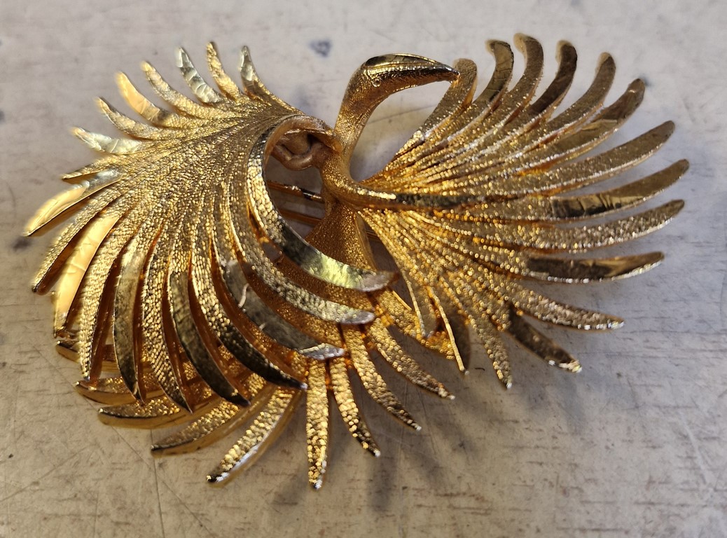 Broche "PHÉNIX" en métal jaune
