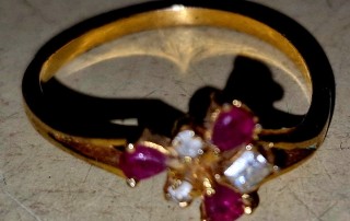 Bague plaquée or et pierres