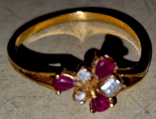 Bague plaquée or et pierres