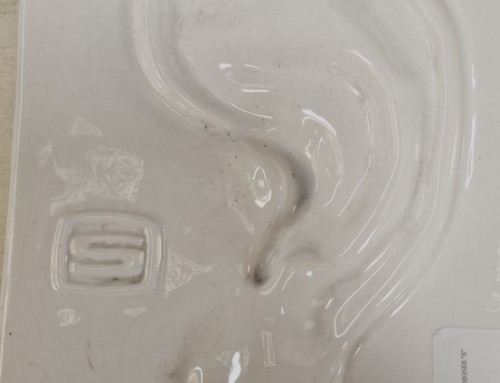 Céramique d&rsquo;art en forme d&rsquo;oreille signée « S »