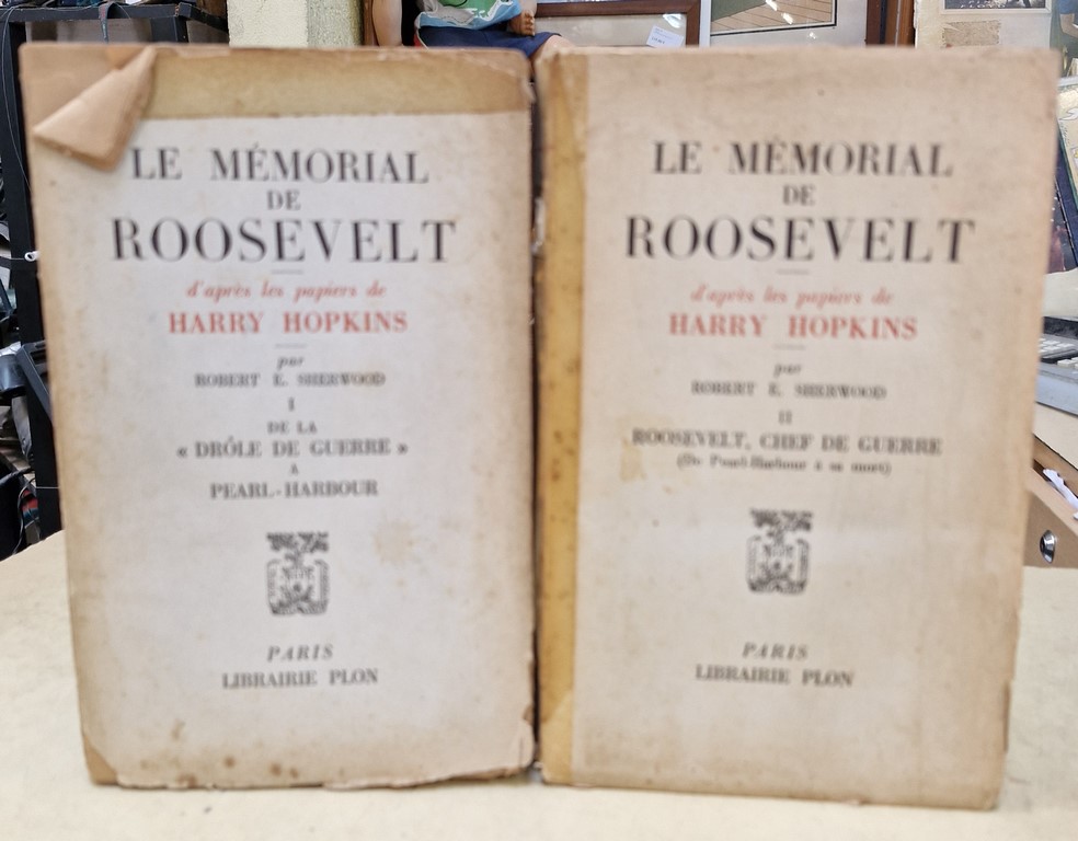 Livres "Le Mémorial de ROOSEVELT" de Harry Hopkins tomes 1 et 2