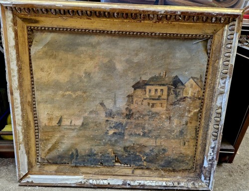 Huile sur toile « Bord de mer »