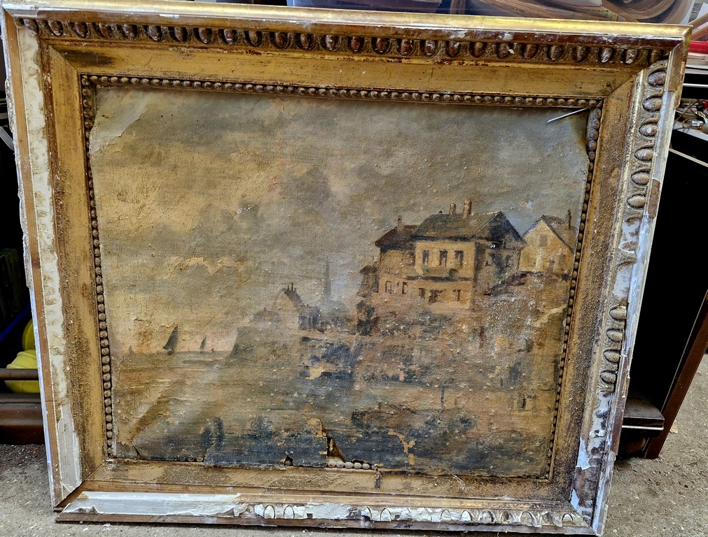 Huile sur toile "Bord de mer"