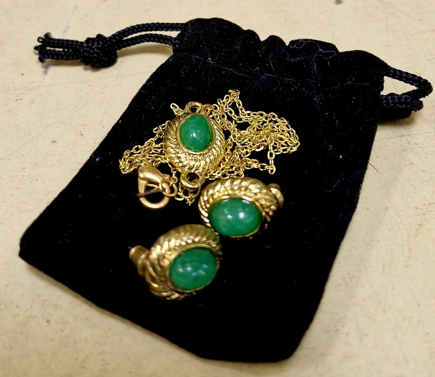 Parure collier avec pendentif+boucles