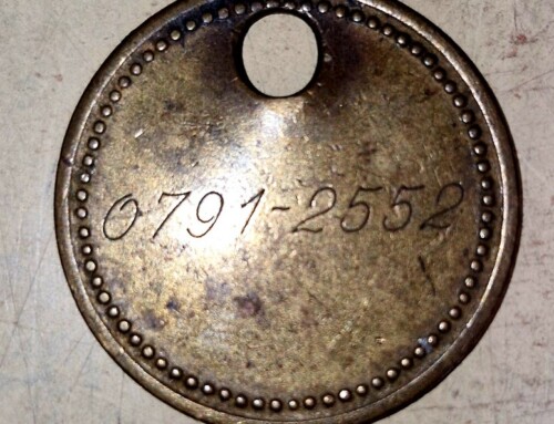 Ancien jeton de mineur numéroté et nominatif