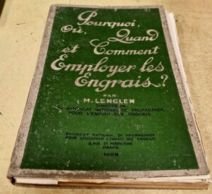 Livre "Pourquoi et comment employer les engrais" paru en 1928