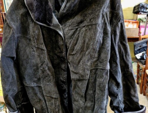 Manteau en cuir croûte de porc