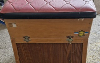 Tabouret de pêche vintage avec tiroirs de rangement latéraux