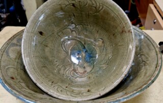Plats creux en grès signés de Tristan CHAILLOT