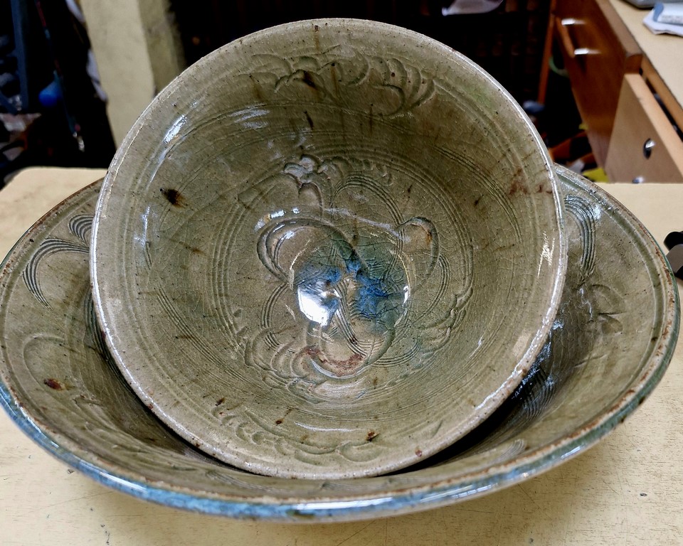 Plats creux en grès signés de Tristan CHAILLOT