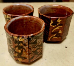 Pots en grès x 3 signés Tristan Chaillot