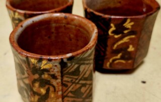 Pots en grès x 3 signés Tristan Chaillot