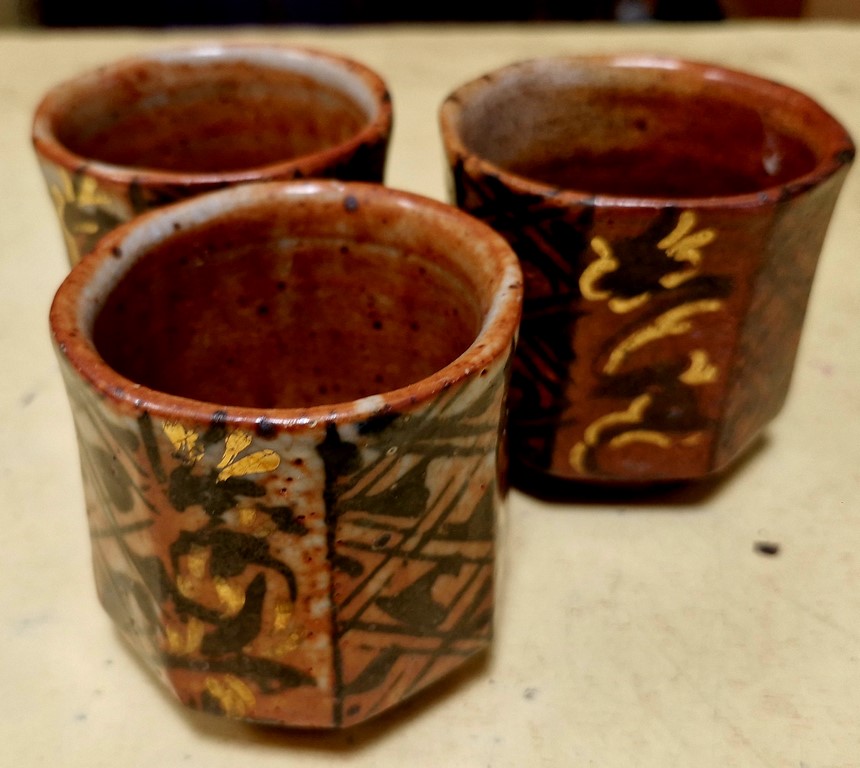 Pots en grès x 3 signés Tristan Chaillot