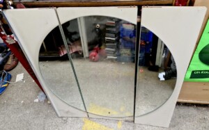 Miroir rond vintage en triptyque