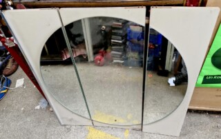 Miroir rond vintage en triptyque