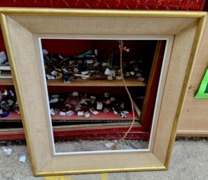 Cadre vintage bois et toile