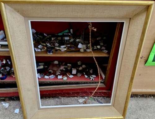 Cadre vintage bois et toile
