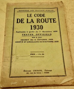 Code de la route de 1930 (original)