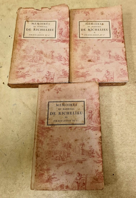 Mémoires du Maréchal de RICHELIEU en 3 volumes chez Firmin-Didot et Cie
