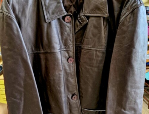 Veste marron en cuir de vachette