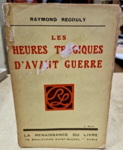 Livre Les Heures Tragiques d'Avant-Guerre